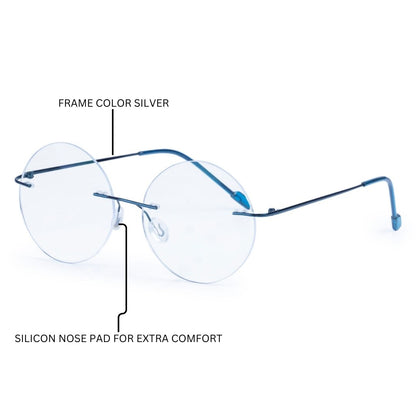 Redex  Bluecut Reading Round Rimless Glass For Unisex