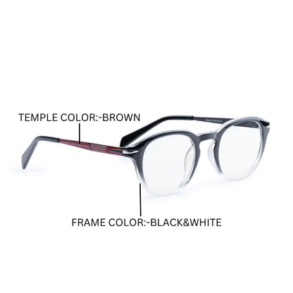 REDEX ROUNDUNISEX BLACK & WHITE COLOR FULL FRAME