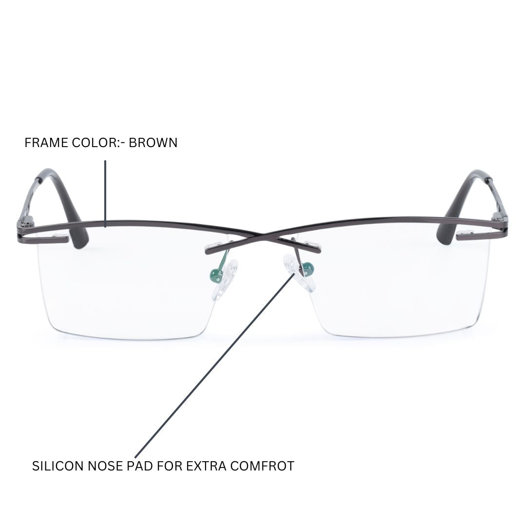 Redex  Bluecut Reading Rectangle Rimless Glass For Unisex
