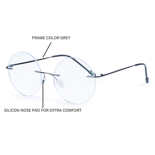 Redex  Bluecut Reading Round Rimless Glass For Unisex