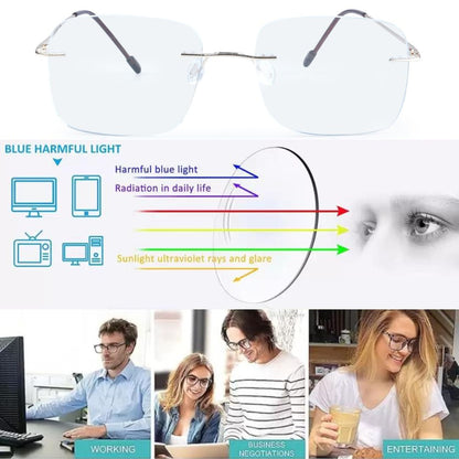 Redex  Bluecut Reading Big Square Rimless Glass For Unisex