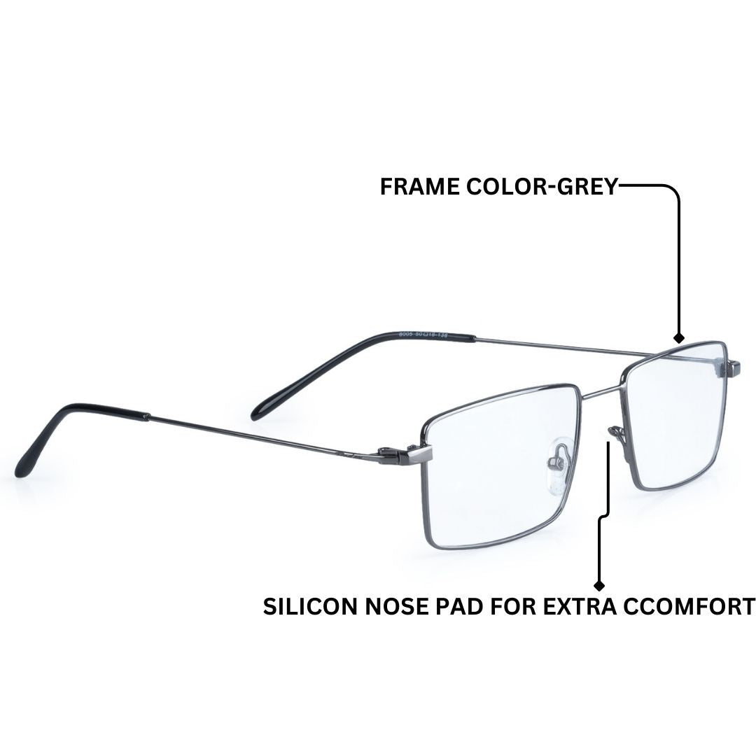 REDEX SLIM SIDE RECTUNGLAR UNISEX SILVER COLOR FULL FRAME