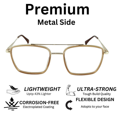 Redex Full Rim Frame Color Golden For Men & Women  (55 mm)