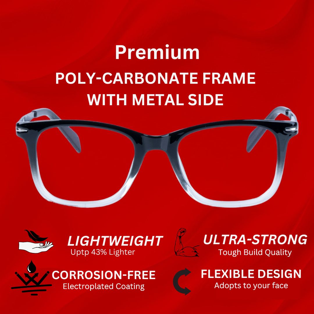 REDEX RECTANGLE UNISEX BLACK & WHITE COLOR FULL FRAME