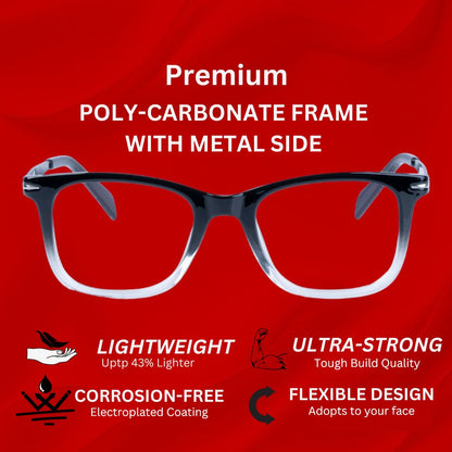 REDEX RECTANGLE UNISEX BLACK & WHITE COLOR FULL FRAME