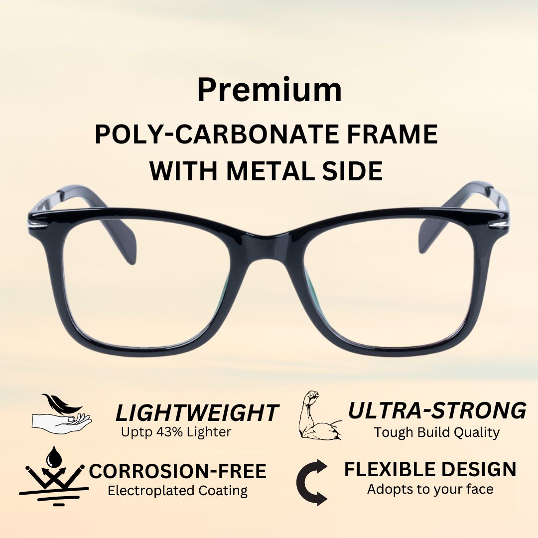 REDEX RECTANGLE UNISEX BLACK  COLOR FULL FRAME