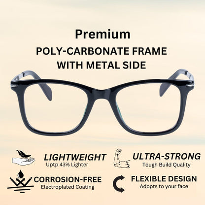 REDEX RECTANGLE UNISEX BLACK  COLOR FULL FRAME