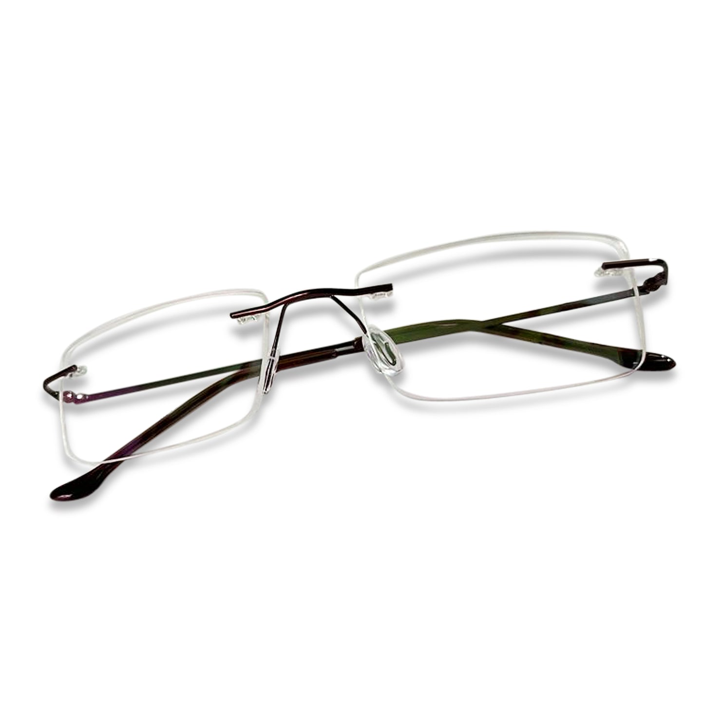 REDEX RECTUNGLAR UNISEX BROWN COLOR RIMLESS FRAME