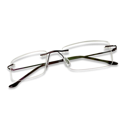 REDEX RECTUNGLAR UNISEX BROWN COLOR RIMLESS FRAME
