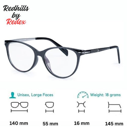 REDEX Cat-eyed  BLACK   COLOR FULL FRAME