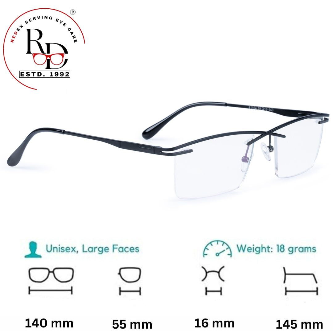 Redex  Bluecut Reading Rectangle Rimless Glass For Unisex