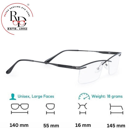 Redex  Bluecut Reading Rectangle Rimless Glass For Unisex