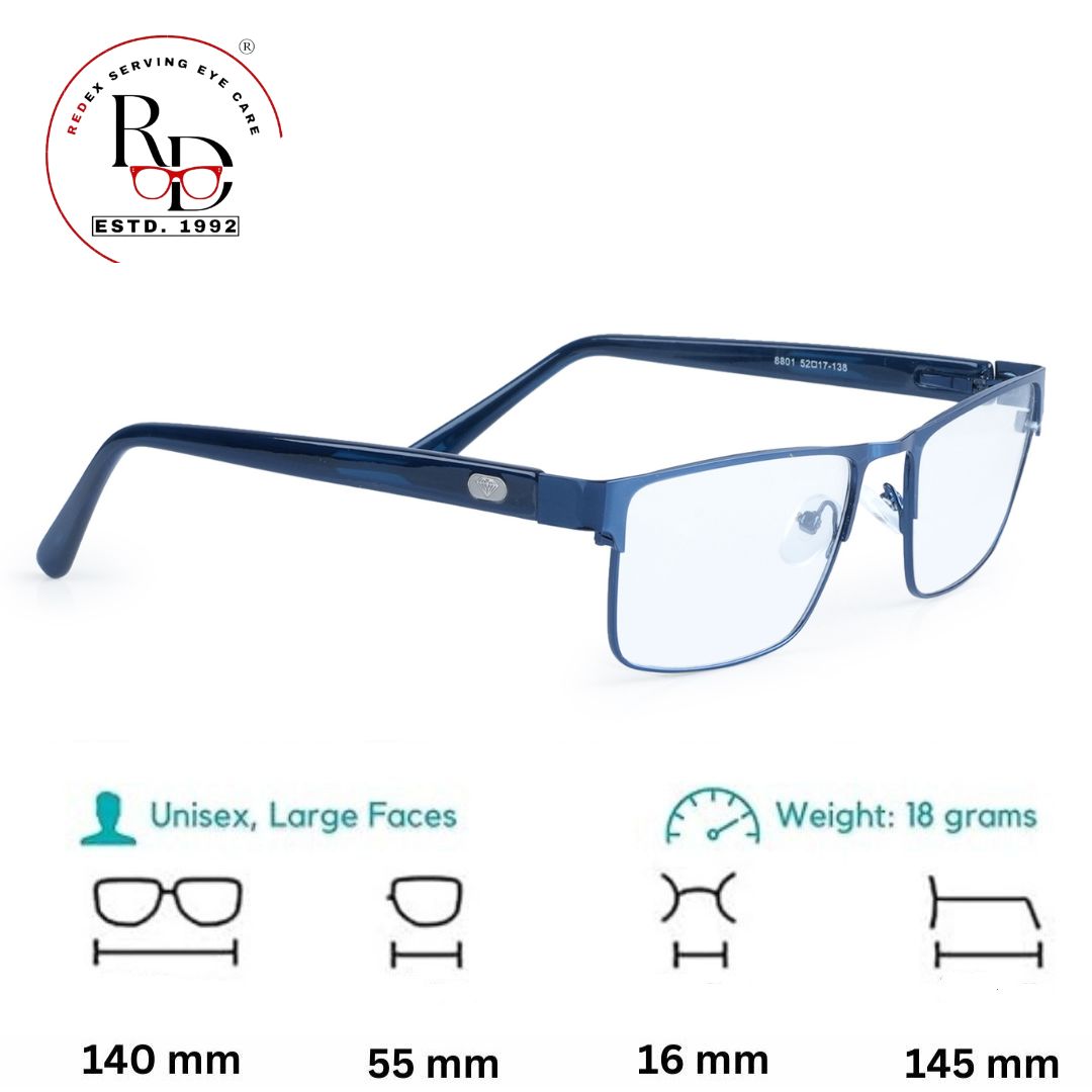 REDEX RECTUNGLAR UNISEX BLUE COLOR FULL FRAME