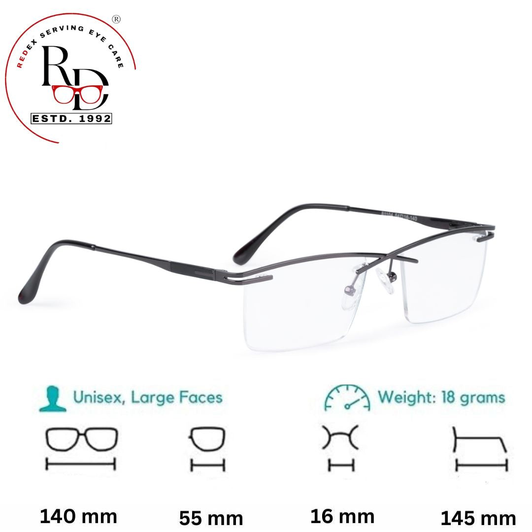 Redex  Bluecut Reading Rectangle Rimless Glass For Unisex