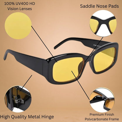 REDEX BLACK & YELLOW COLOR SUNGLASS FOR GIRLS AND WOMEN