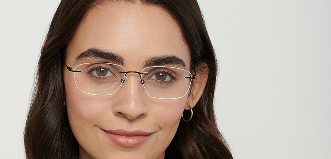 Rimless Big Square Anti Glare Blue Cut Computer Glass